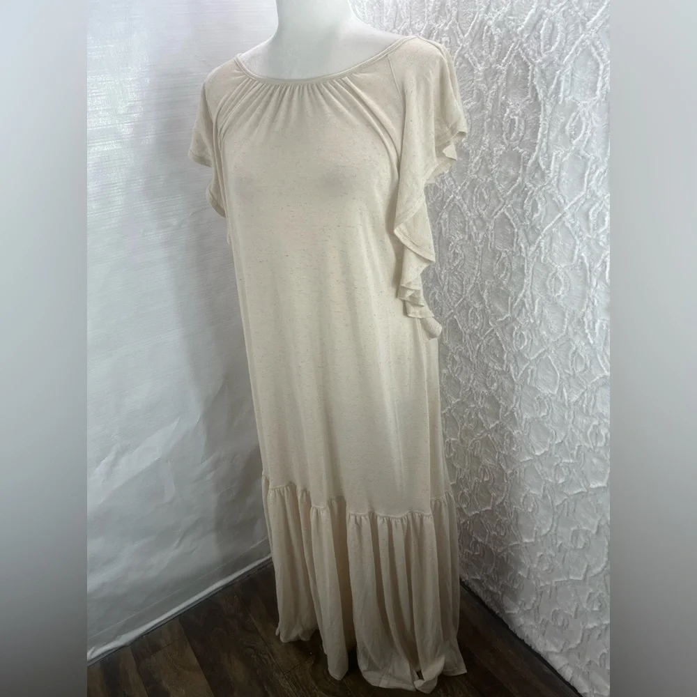 NWOT FP Free People Beach Terrazo Flounce Maxi Dress, XS Linen Blend Resort - Picture 4 of 11